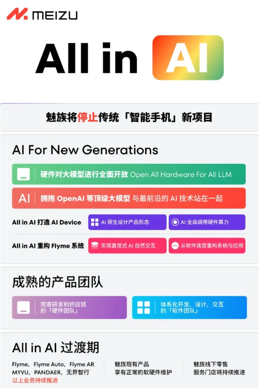 魅族宣布All in AI战略:全力进军人工智能,暂停传统智能手机新项目