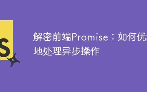 前端Promise解密：优雅处理异步操作的技巧
