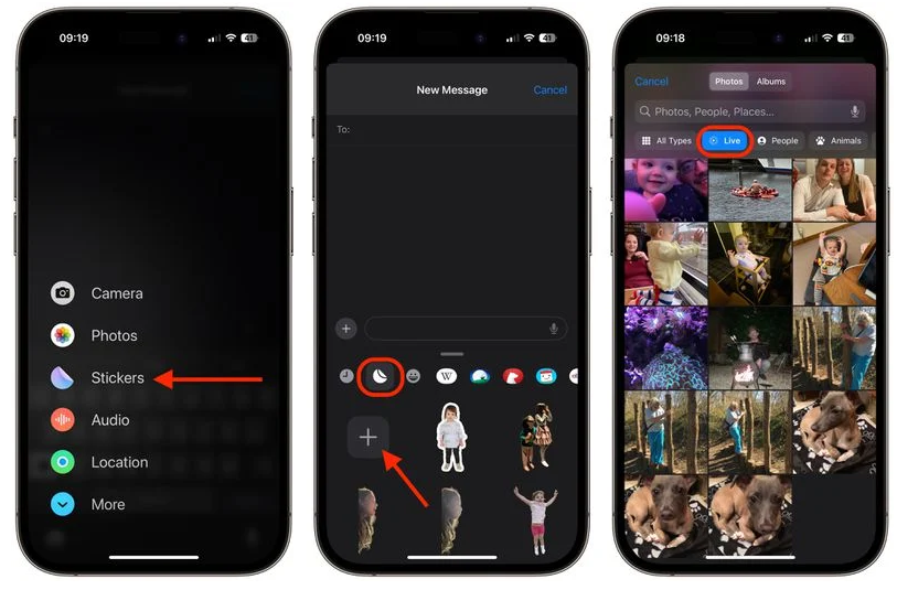 升级 iOS 17后如何将实况照片变成实况贴纸?