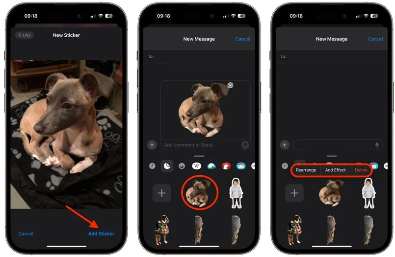 升级 iOS 17后如何将实况照片变成实况贴纸?