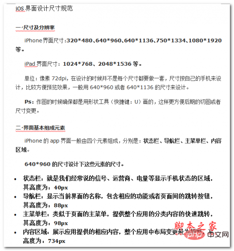 iOS界面设计尺寸规范 中文WORD版