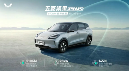 五菱缤果PLUS纯电SUV明日上市,续航510km展现强大实力