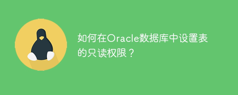 如何在Oracle数据库中设置表的只读权限?