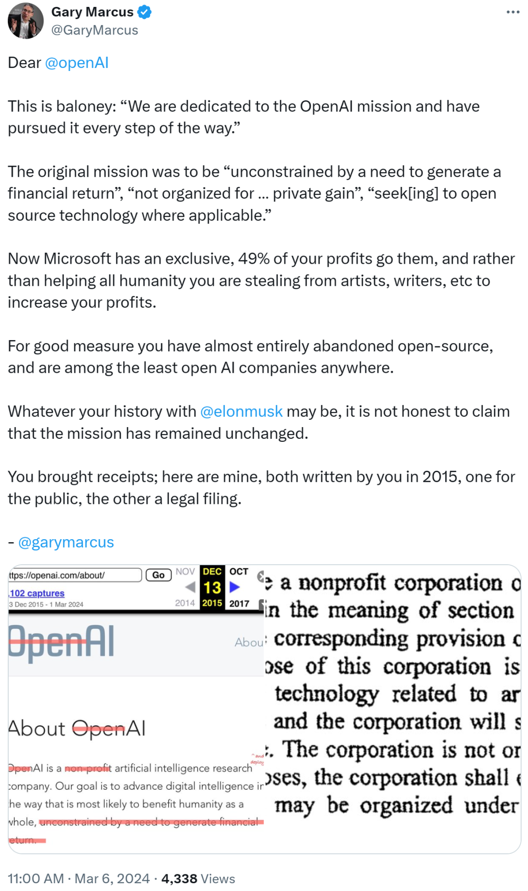 刚刚,OpenAI官方发文驳斥马斯克,自曝8年间邮件往来截图