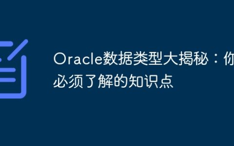 Oracle数据类型大揭秘：你必须了解的知识点