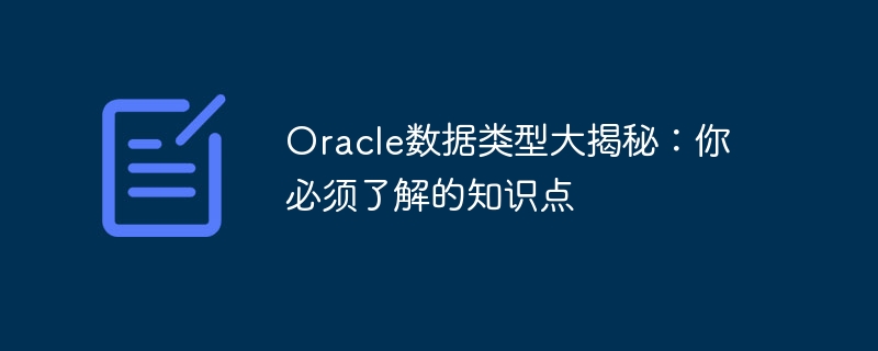 Oracle数据类型大揭秘:你必须了解的知识点