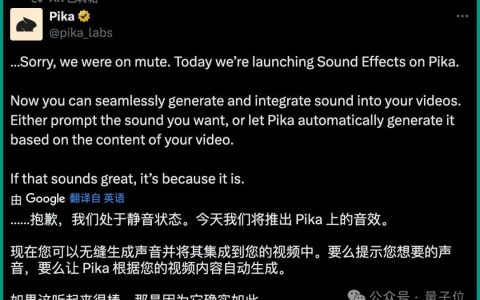 Pika放大招：今天起，视频和音效可以“一锅出”了！