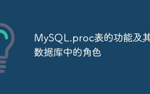 MySQL.proc表的功能及其在数据库中的角色