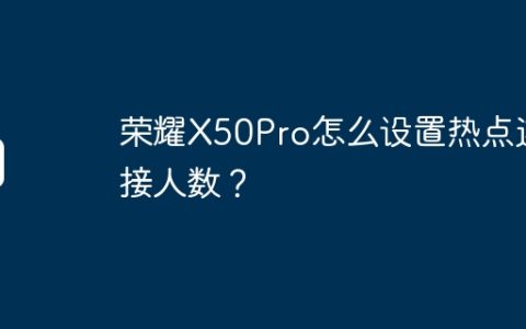 荣耀X50Pro怎么设置热点连接人数？