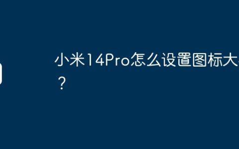 小米14Pro怎么设置图标大小？