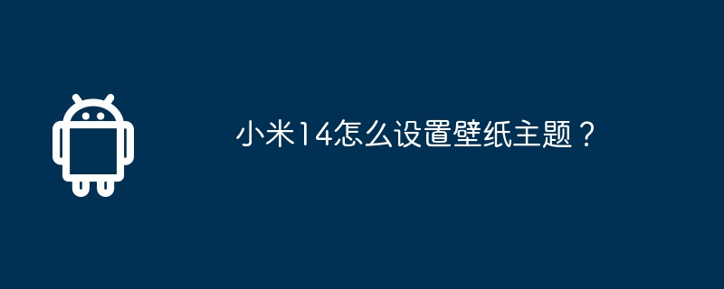 小米14怎么设置壁纸主题?