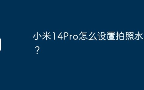 小米14Pro怎么设置拍照水印？