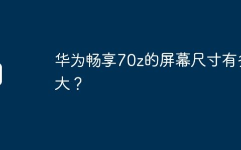 华为畅享70z的屏幕尺寸有多大？