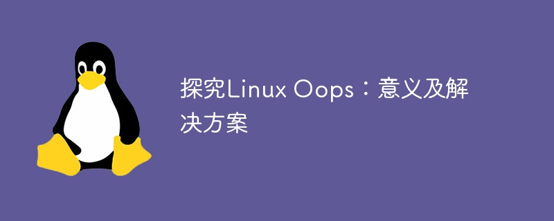 探究Linux Oops:意义及解决方案