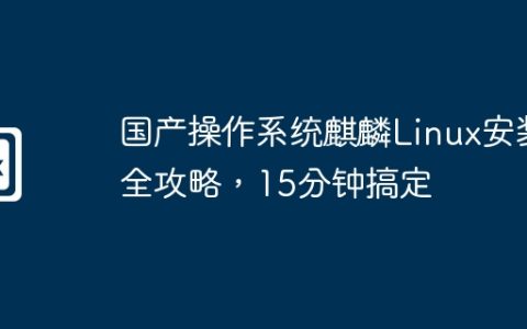 国产操作系统麒麟Linux安装全攻略，15分钟搞定
