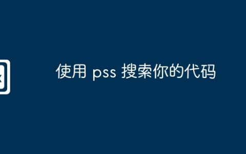 使用 pss 搜索你的代码
