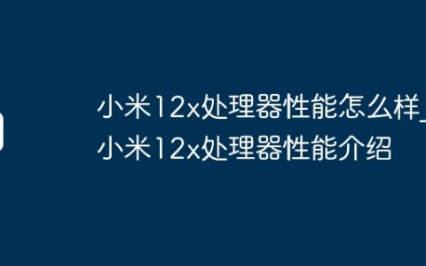 小米12x处理器性能怎么样_小米12x处理器性能介绍