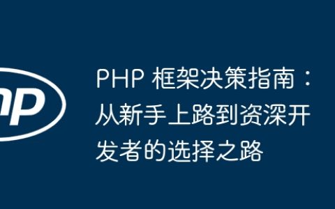 PHP 框架决策指南：从新手上路到资深开发者的选择之路