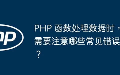 PHP 函数处理数据时，需要注意哪些常见错误？