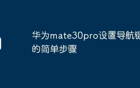 华为mate30pro设置导航键的简单步骤