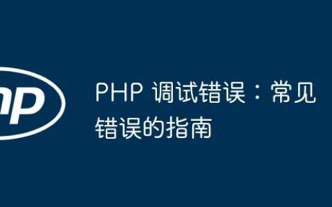 PHP 调试错误：常见错误的指南