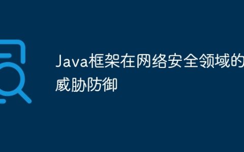 Java框架在网络安全领域的威胁防御
