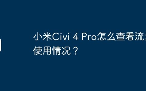 小米Civi 4 Pro怎么查看流量使用情况？
