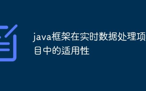 java框架在实时数据处理项目中的适用性
