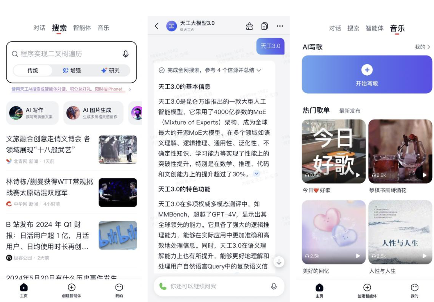 昆仑万维宣布天工AI每日活跃用户(DAU)超过100万