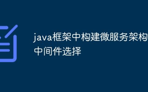 java框架中构建微服务架构的中间件选择