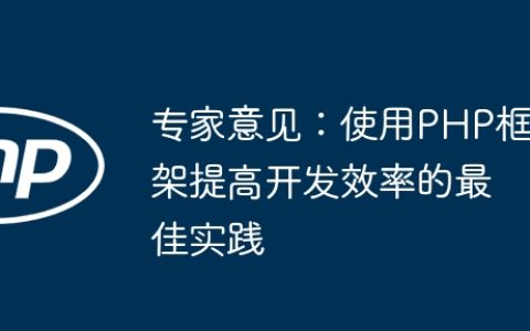 专家意见：使用PHP框架提高开发效率的最佳实践
