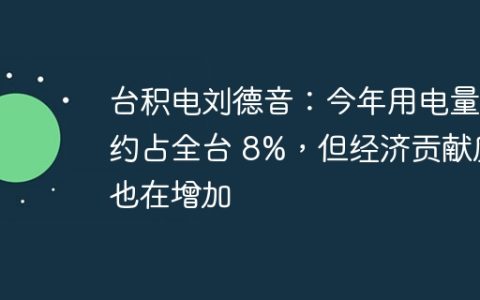 台积电刘德音：今年用电量约占全台 8%，但经济贡献度也在增加