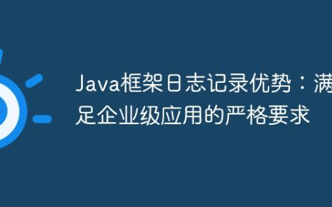 Java框架日志记录优势：满足企业级应用的严格要求