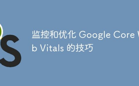 监控和优化 Google Core Web Vitals 的技巧