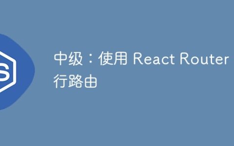 中级：使用 React Router 进行路由