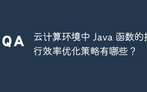 云计算环境中 Java 函数的执行效率优化策略有哪些？