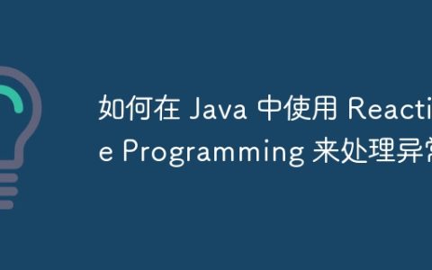 如何在 Java 中使用 Reactive Programming 来处理异常？
