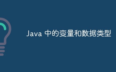 Java 中的变量和数据类型