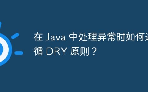 在 Java 中处理异常时如何遵循 DRY 原则？