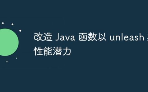 改造 Java 函数以 unleash 其性能潜力