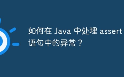 如何在 Java 中处理 assert 语句中的异常？