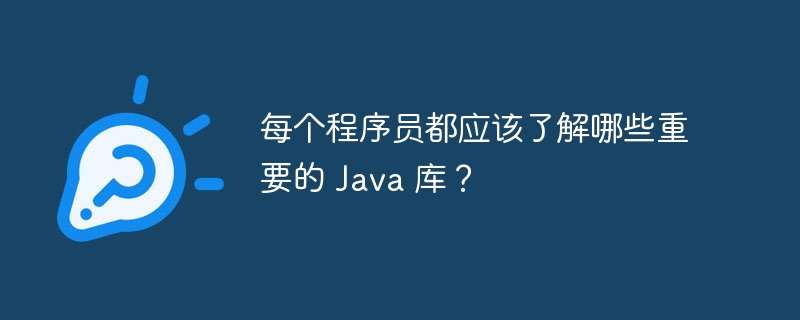 每个程序员都应该了解哪些重要的 java 库?