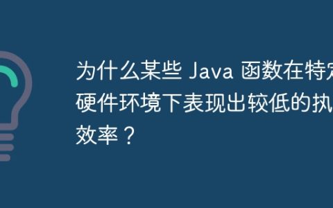 为什么某些 Java 函数在特定硬件环境下表现出较低的执行效率？