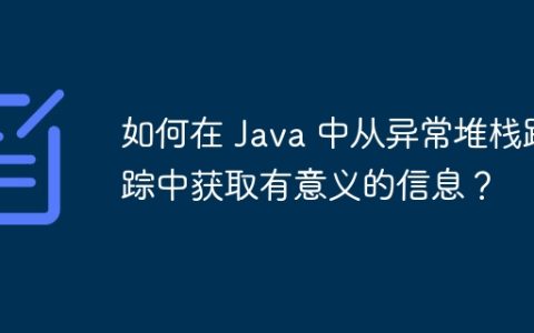 如何在 Java 中从异常堆栈跟踪中获取有意义的信息？