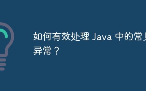 如何有效处理 Java 中的常见异常？