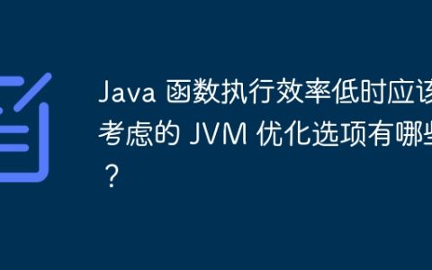 Java 函数执行效率低时应该考虑的 JVM 优化选项有哪些？