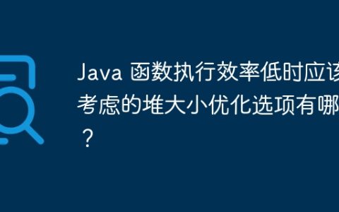 Java 函数执行效率低时应该考虑的堆大小优化选项有哪些？