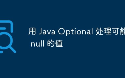 用 Java Optional 处理可能为 null 的值