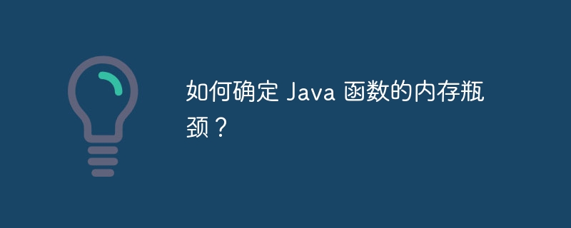 如何确定 Java 函数的内存瓶颈?