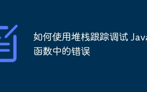 如何使用堆栈跟踪调试 Java 函数中的错误
